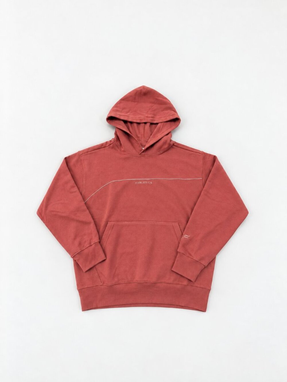 Fabletics Men’s Pullover Hoodie Rust Red Athletic Sweatshirt